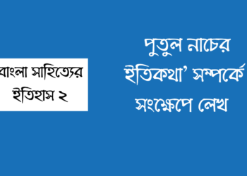 পুতুল নাচের ইতিকথা' সম্পর্কে সংক্ষেপে লেখ